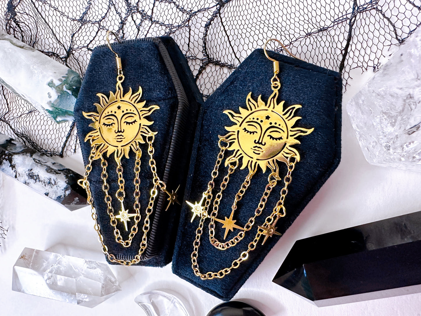 Golden Healer Sun Earrings