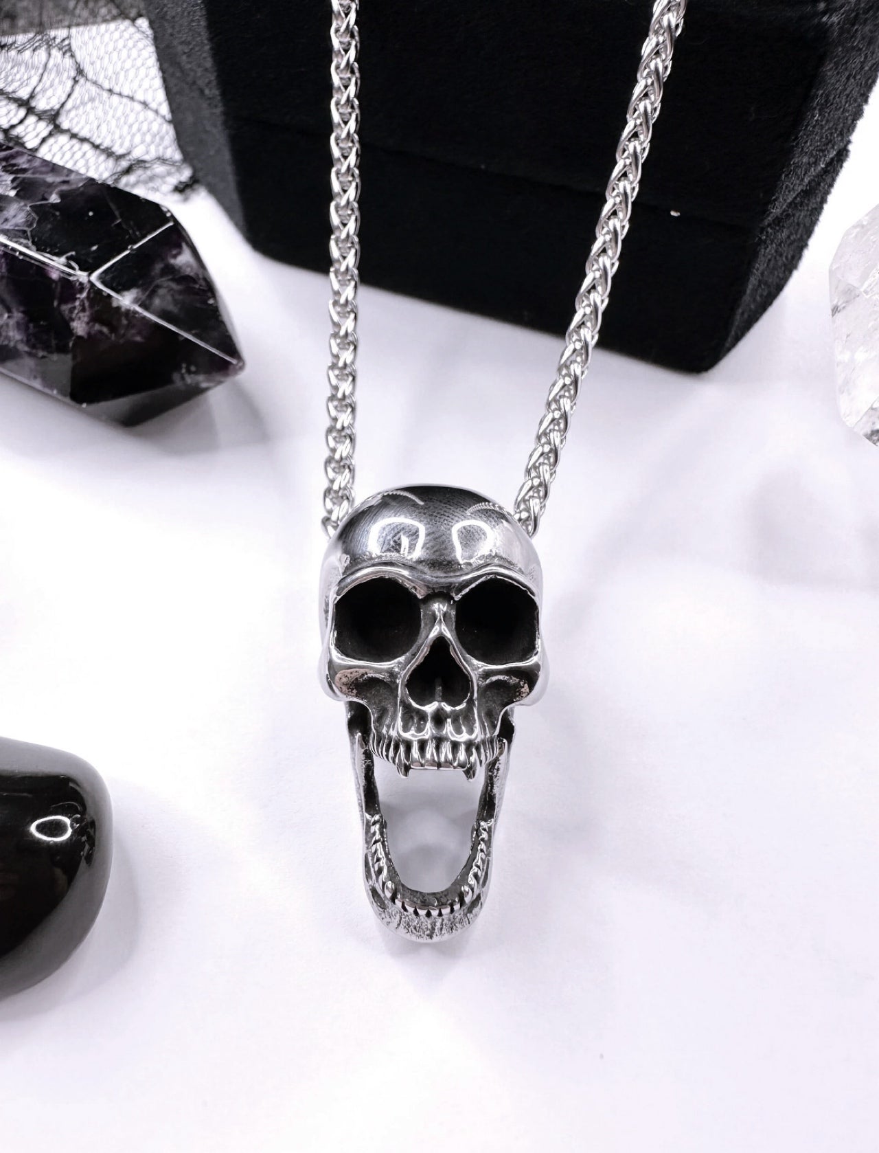 Stainless Steel Vampire Skull
Necklace