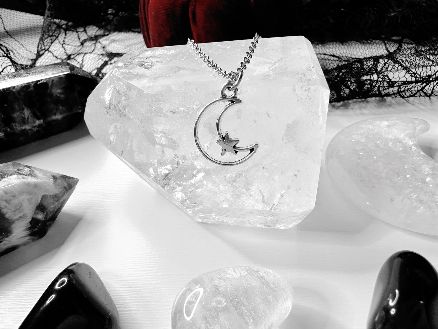 Crescent Moon & Star Necklace