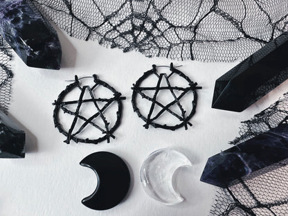 Black Witch Of The Woods Hoop Earrings