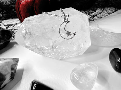 Crescent Moon & Star Necklace