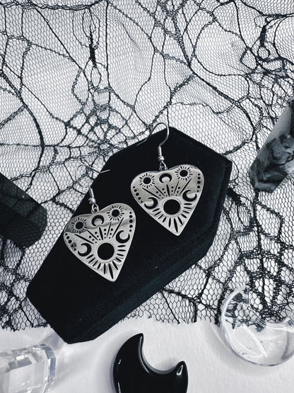 Stainless Steel Ouija Planchette Earrings