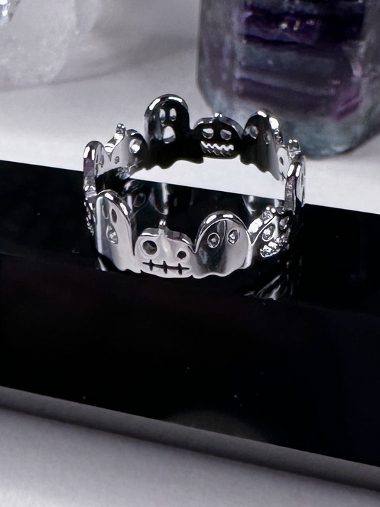Stainless Steel Pumpkin & Ghost Ring