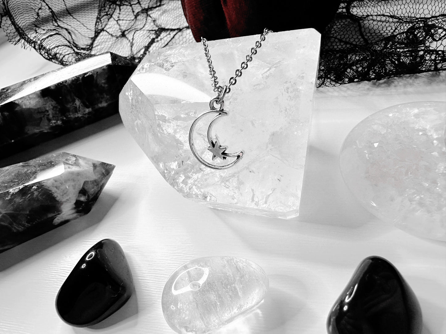 Crescent Moon & Star Necklace