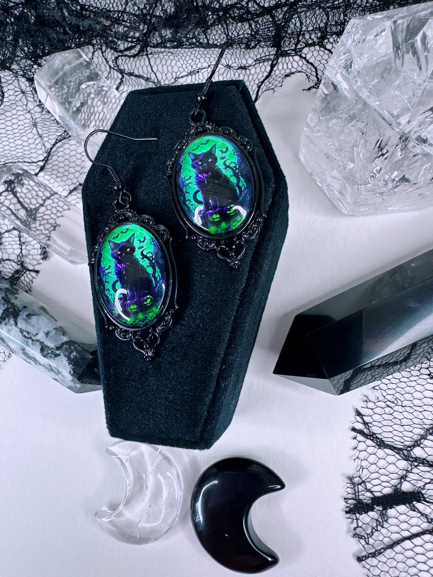Halloween Kitty Earrings