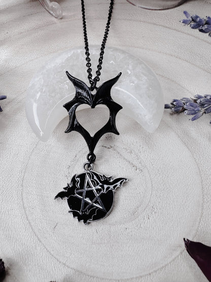 Protected By Bats Pentagram Necklace