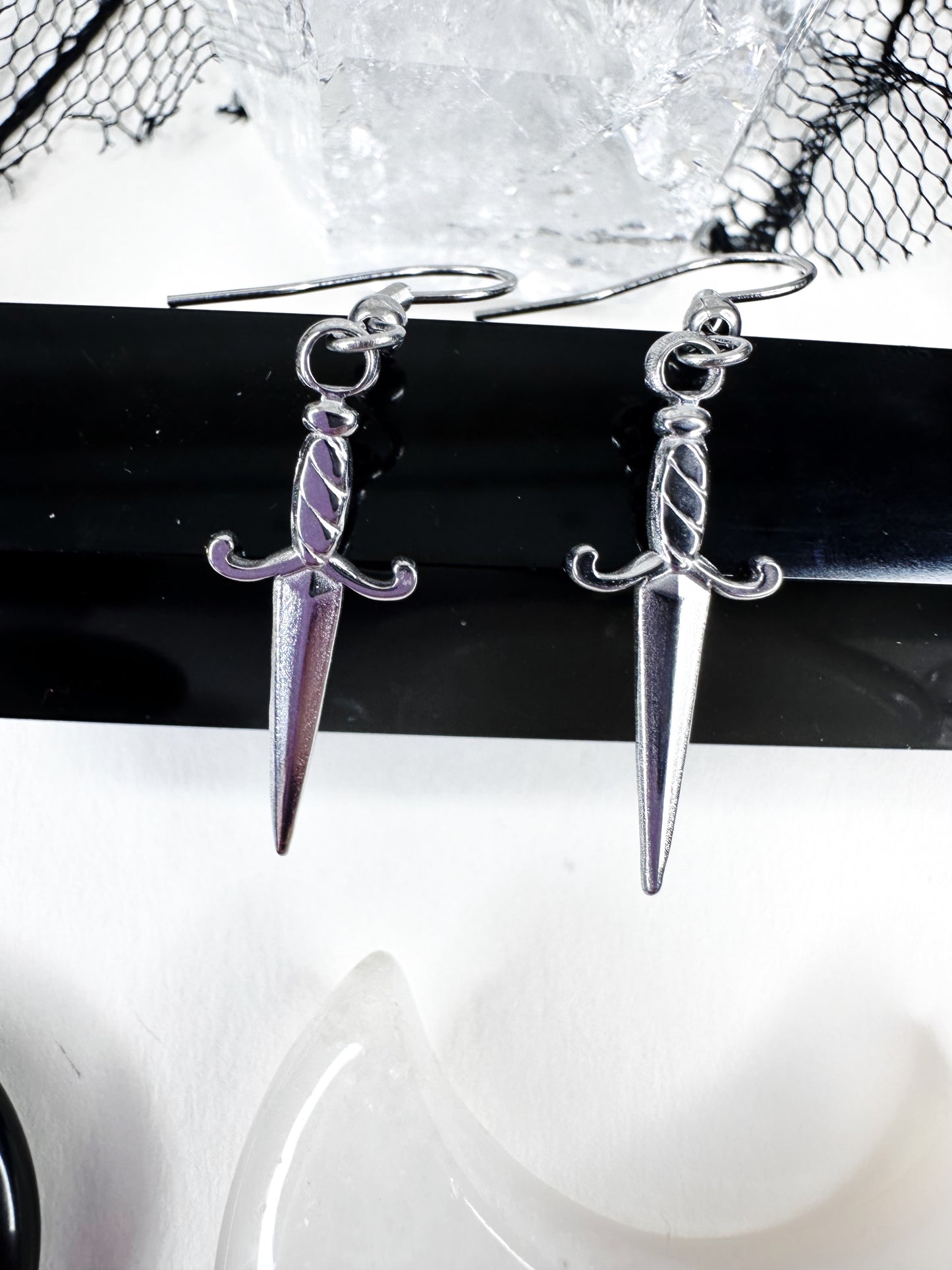 Stainless Steel Dagger Earrings