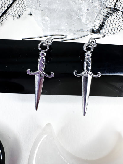 Stainless Steel Dagger Earrings