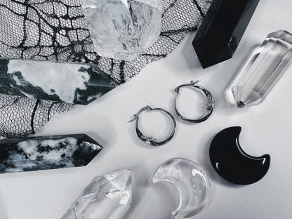Crescent Moon Hoop Earrings