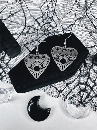 Stainless Steel Ouija Planchette Earrings