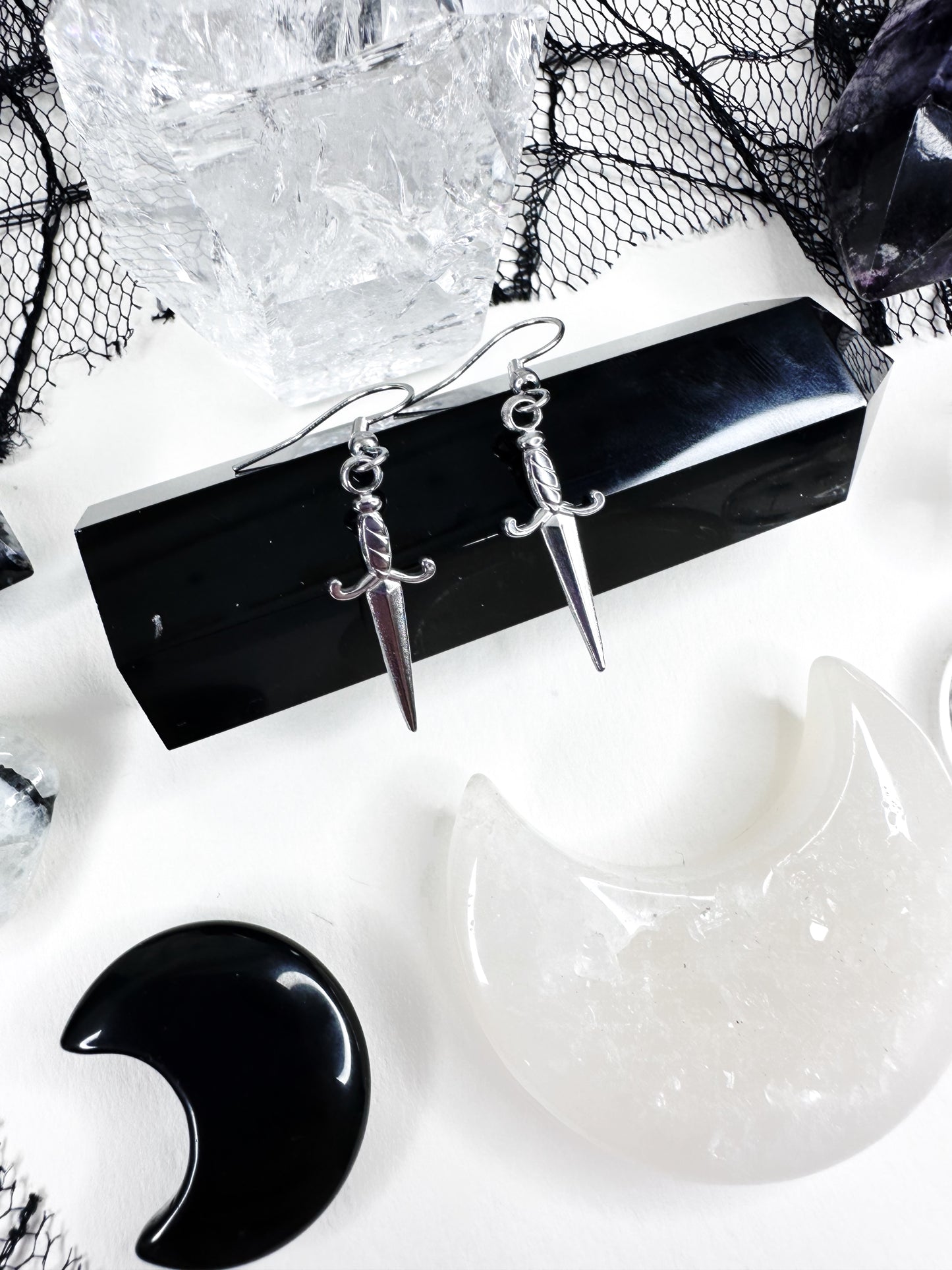 Stainless Steel Dagger Earrings
