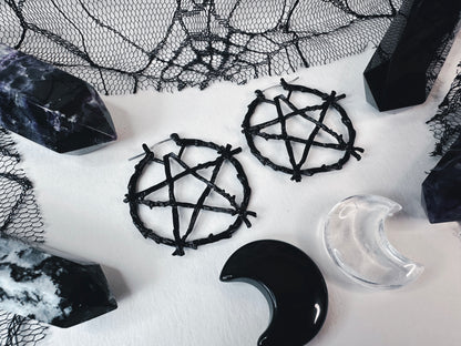 Black Witch Of The Woods Hoop Earrings