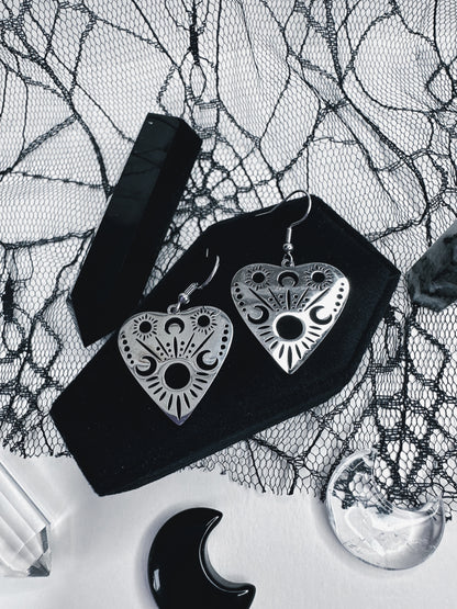 Stainless Steel Ouija Planchette Earrings