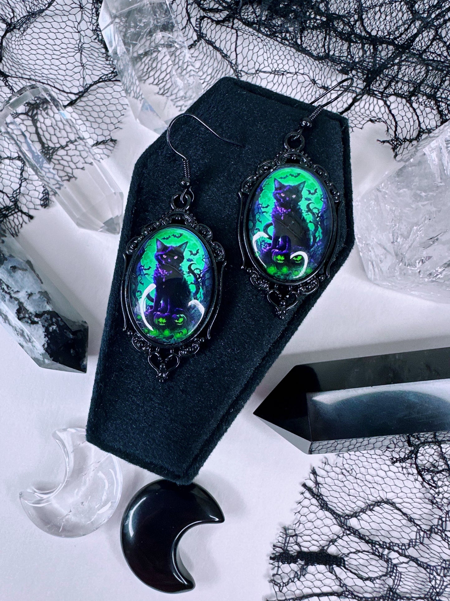 Halloween Kitty Earrings