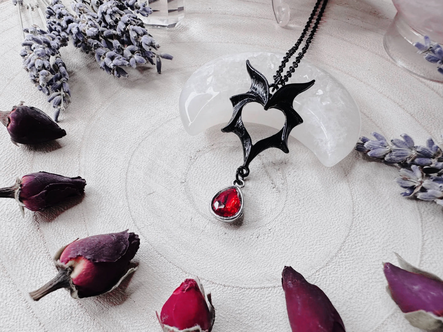 Vampire Heart Bat Wing Necklace