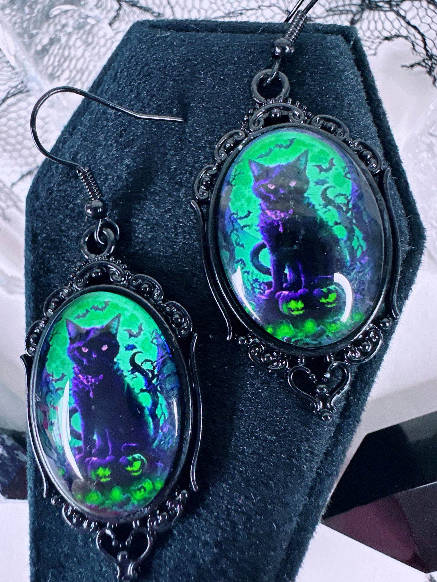 Halloween Kitty Earrings