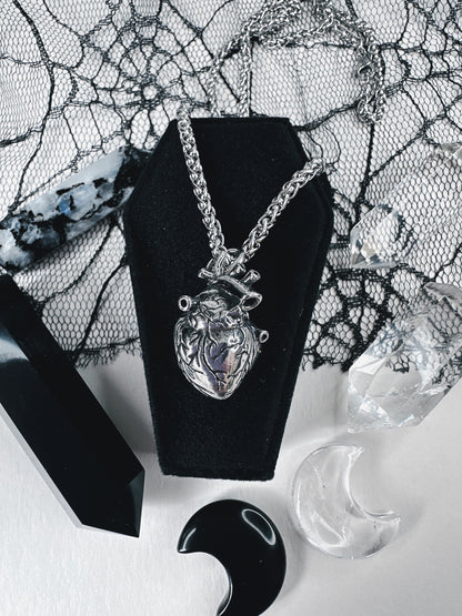 Stainless Steel Anatomical Heart Necklace