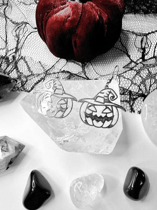 Stainless Steel Halloween Pumpkin Earrings