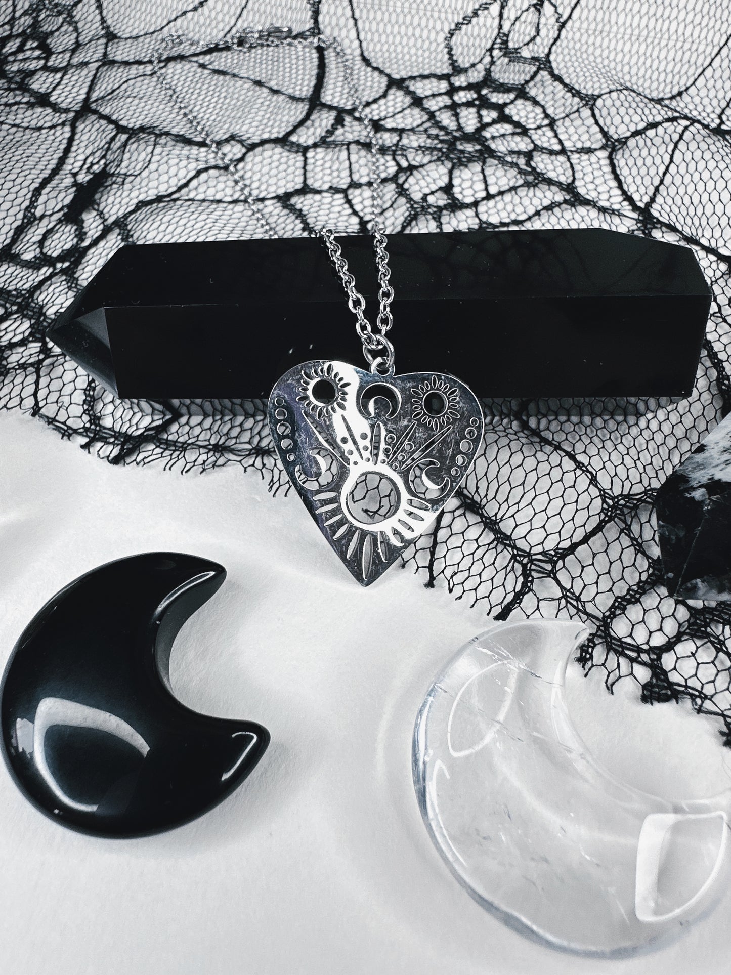 Stainless Steel Ouija Planchette Necklace