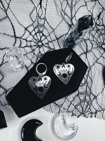 Stainless Steel Planchette Hoop Earrings