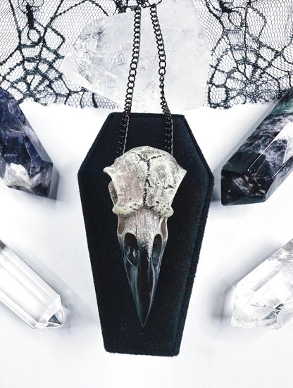 Death Of The Raven Skull Necklace
