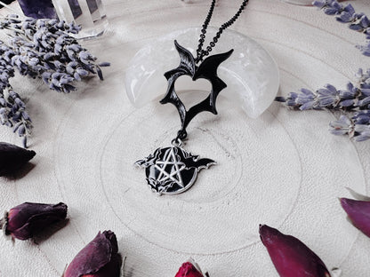 Protected By Bats Pentagram Necklace