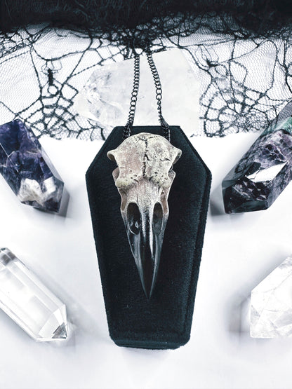 Death Of The Raven Skull Necklace