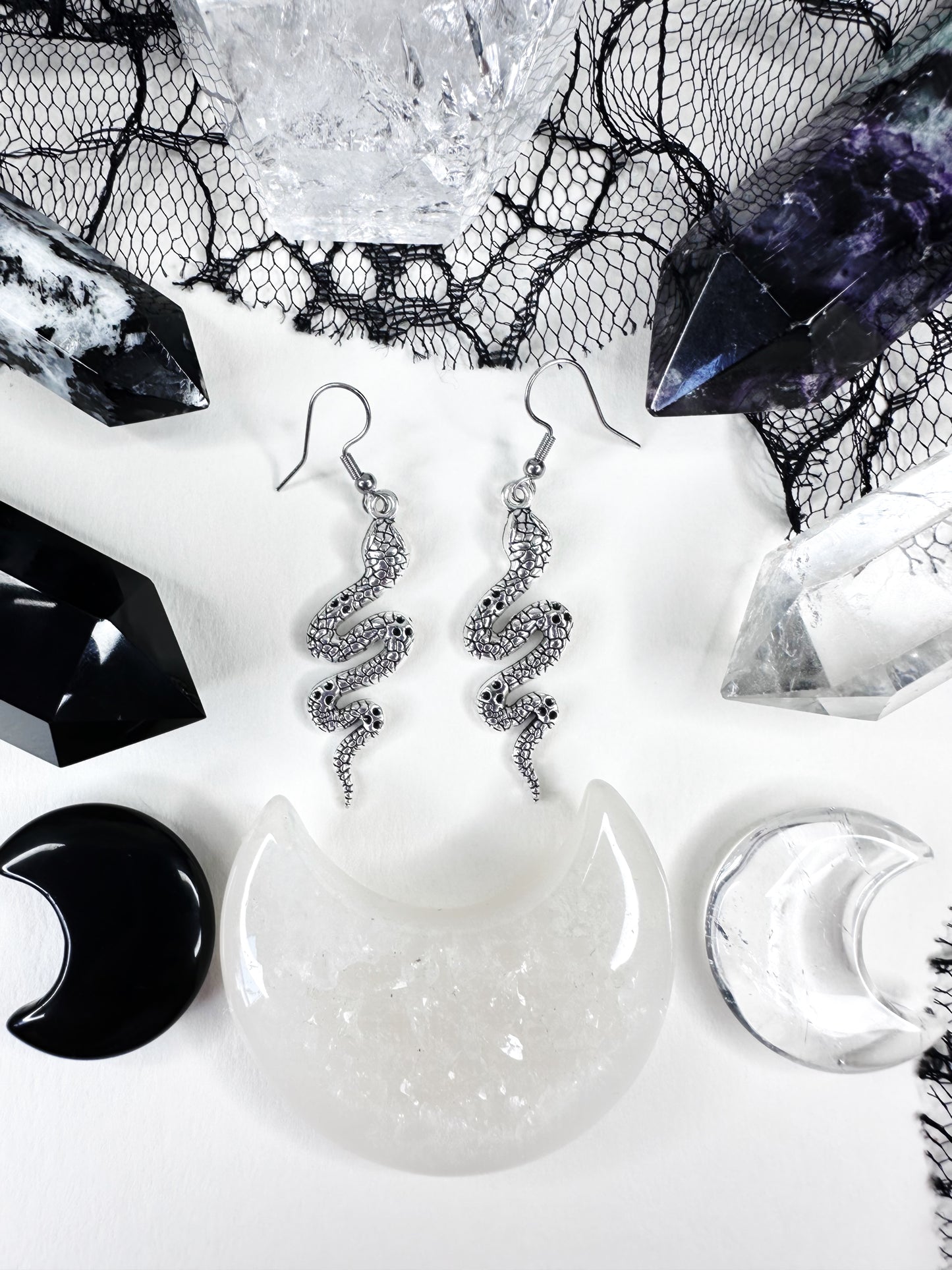 Gothic Snake Earrings