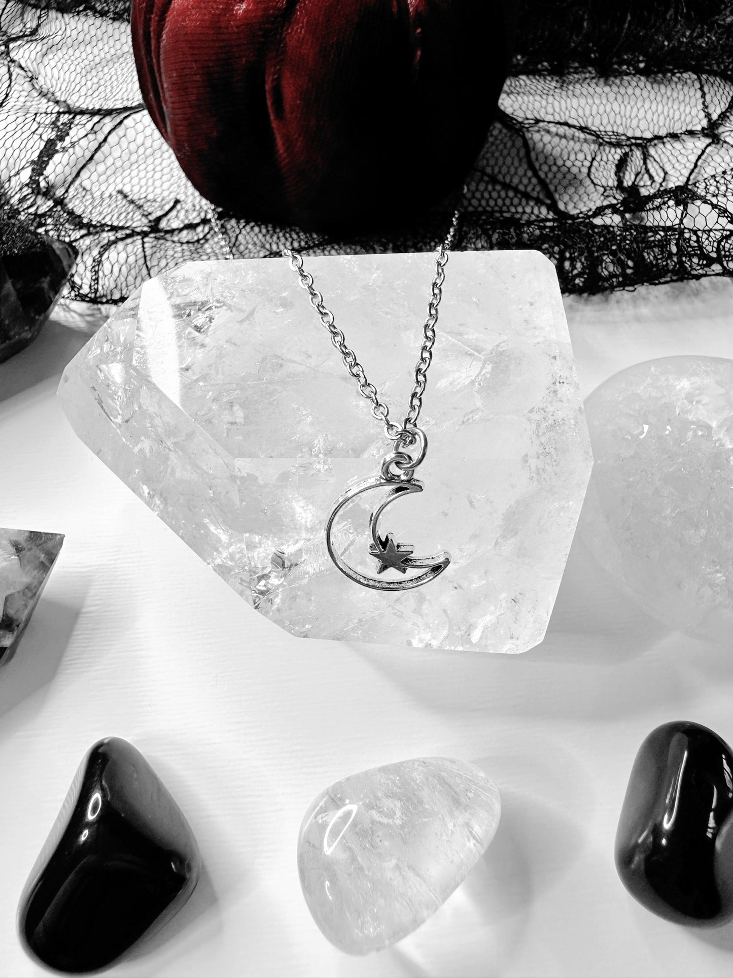 Crescent Moon & Star Necklace