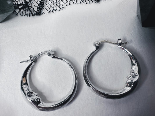 Crescent Moon Hoop Earrings