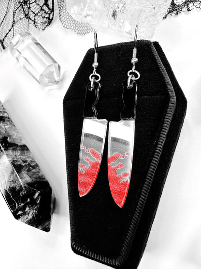 Bloody Knife Horror Earrings