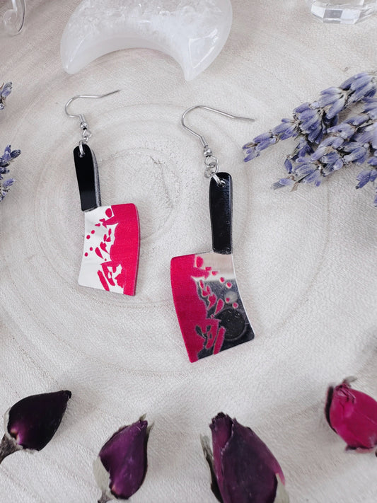 Bloody Cleaver Horror Earrings