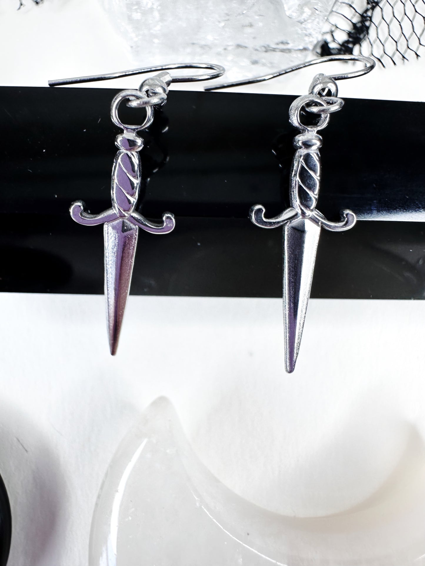 Stainless Steel Dagger Earrings