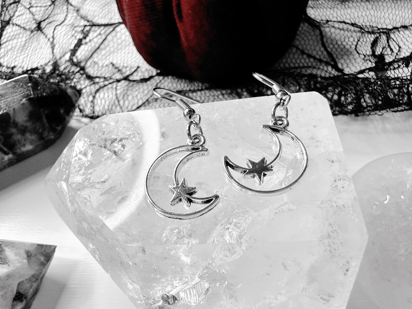 Crescent Moon & Star Earrings