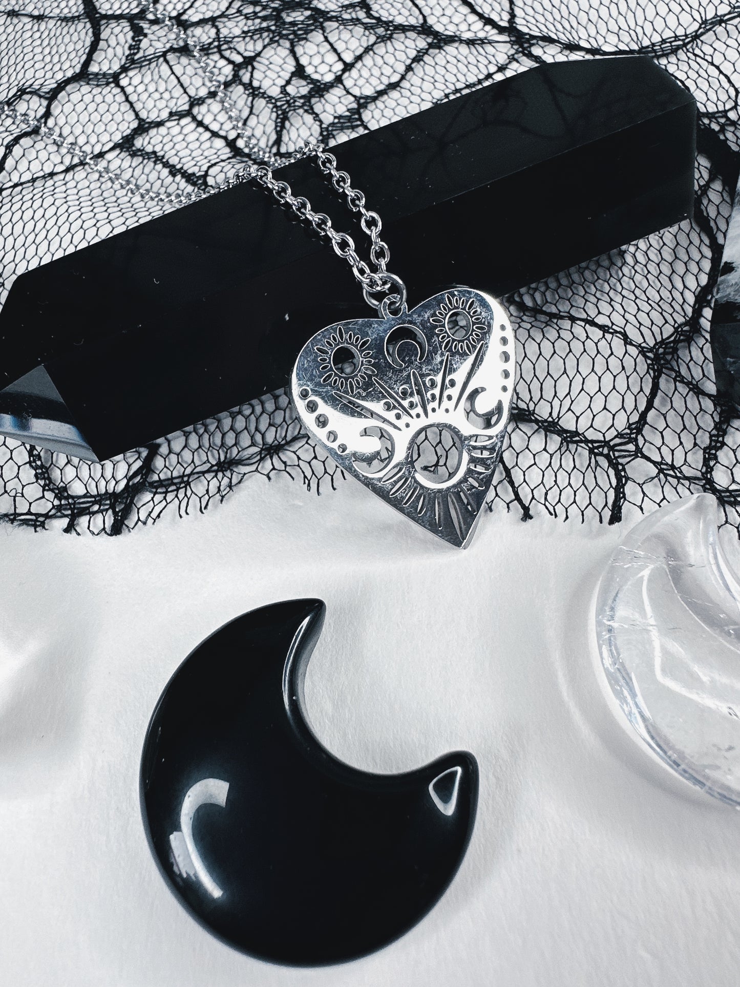 Stainless Steel Ouija Planchette Necklace