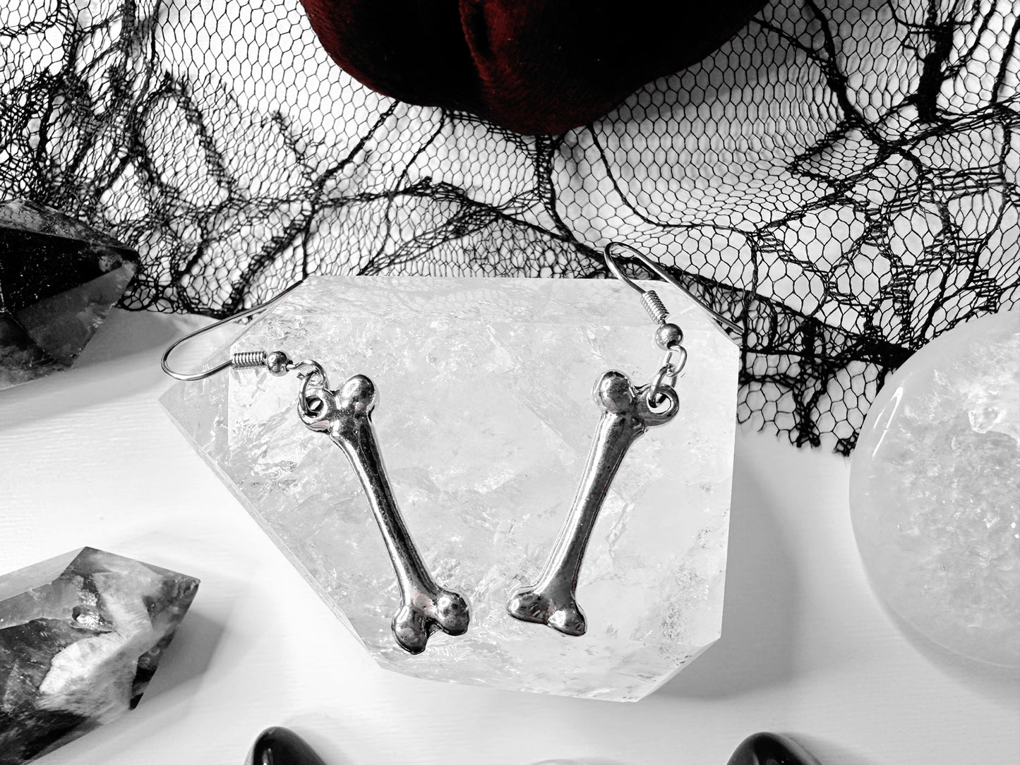 Silver Bone Earrings