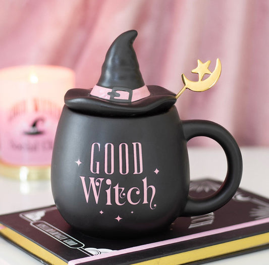 Good Witch Lidded Mug With Spoon