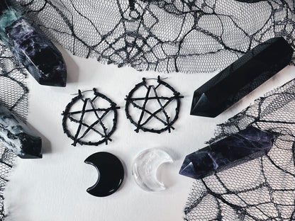 Black Witch Of The Woods Hoop Earrings