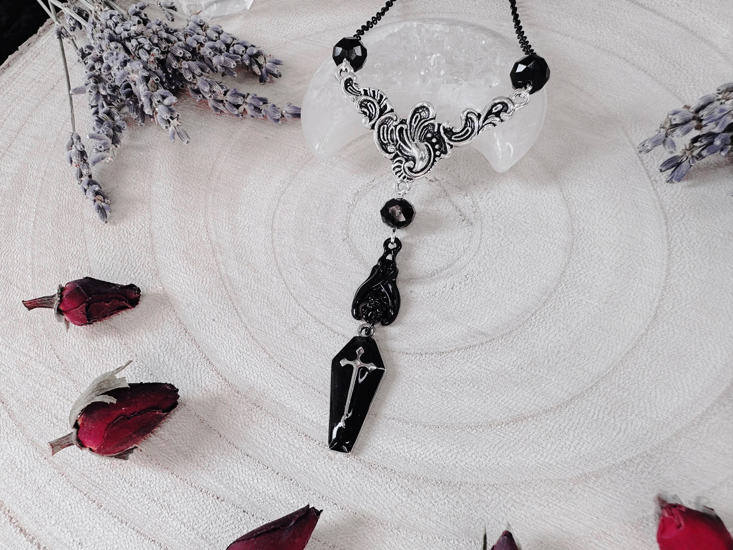 Black Bat & Coffin Necklace