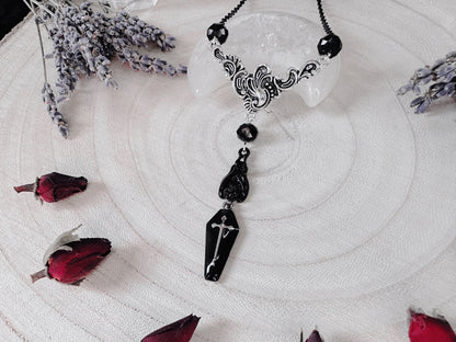 Black Bat & Coffin Necklace