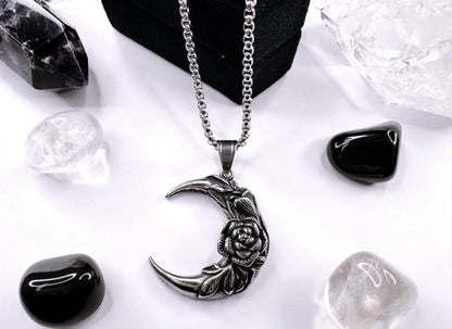 Stainless Steel Enchanted Moon
Necklace