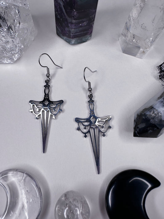 Stainless Steel Sword Earrings