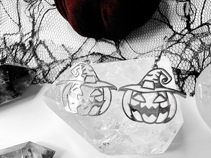 Stainless Steel Halloween Pumpkin Earrings