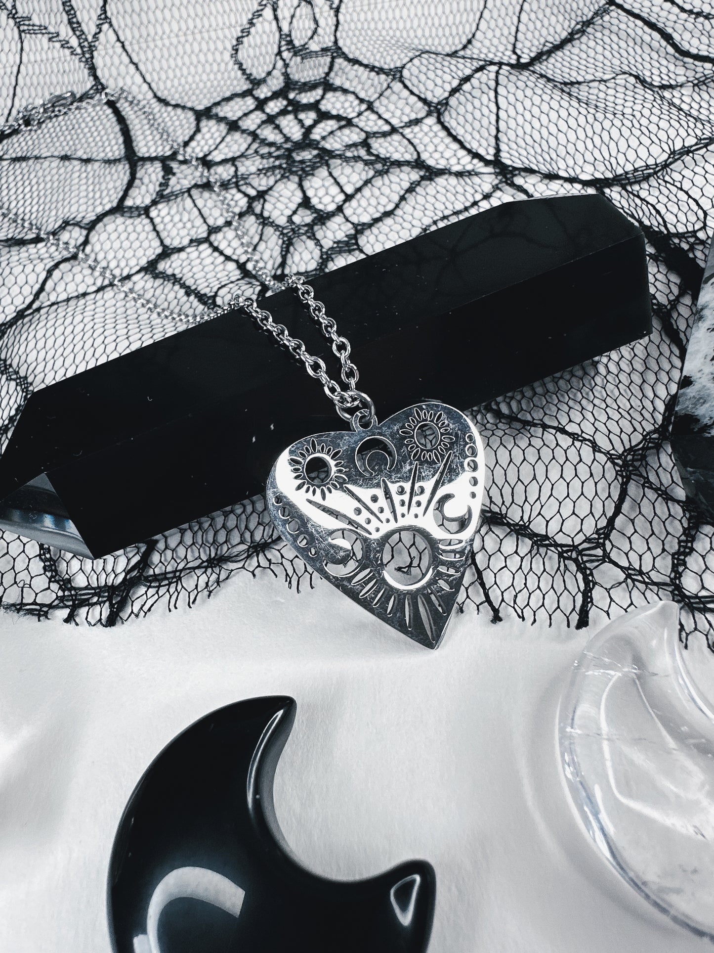 Stainless Steel Ouija Planchette Necklace