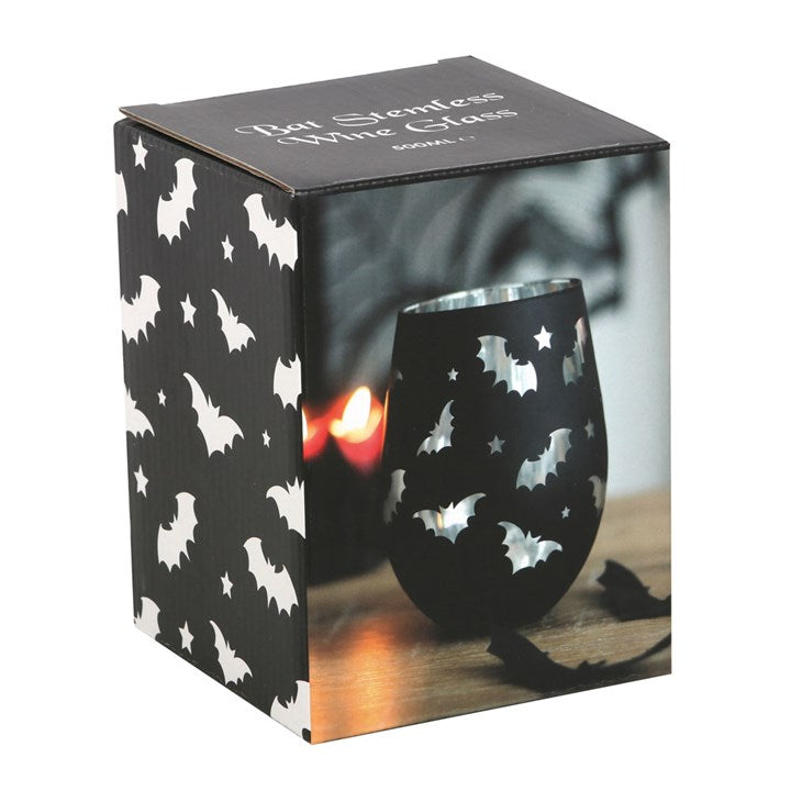 Gothic Bat Stemless Wine Glass
