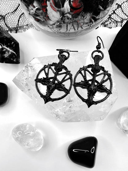 Black Baphomet Earrings