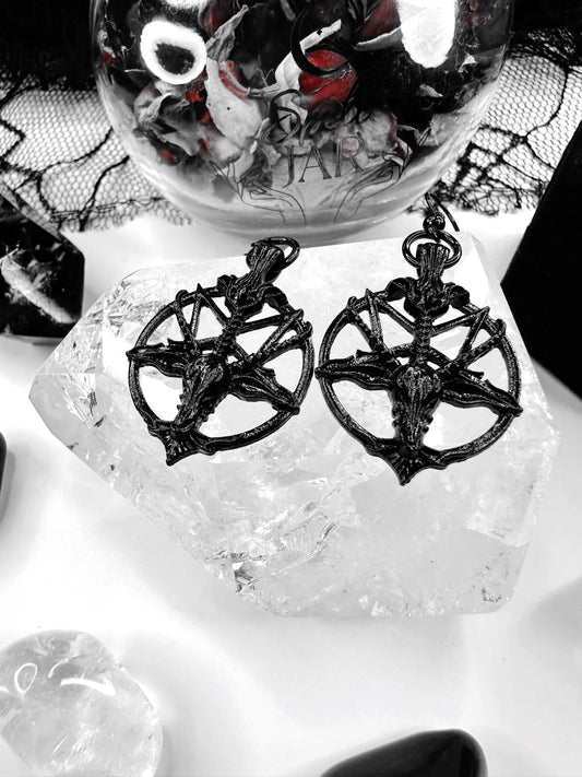 Black Baphomet Earrings