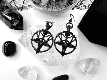 Black Baphomet Earrings