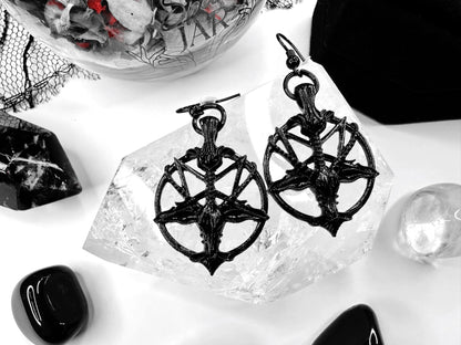 Black Baphomet Earrings