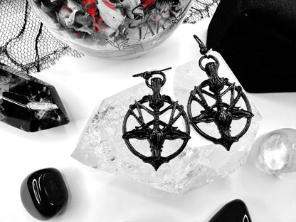 Black Baphomet Earrings